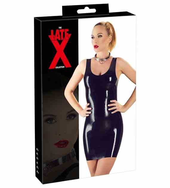 SUKIENKA LATEX MINI DRESS XS