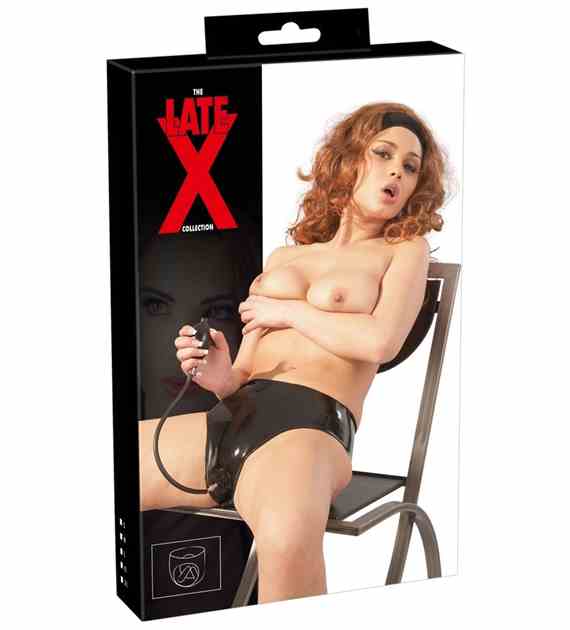 BIELIZNA BDSM LATEX BRIEFS PUMP DILDO S