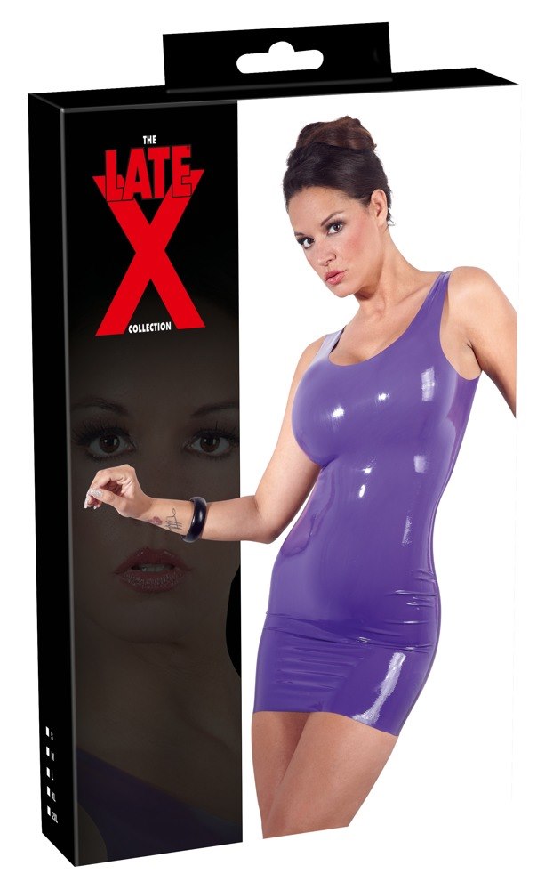 LATEX MINI DRESS PURPLE M