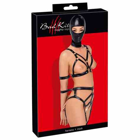 ZESTAW BDSM BAD KITTY STRAP+MASK SET L