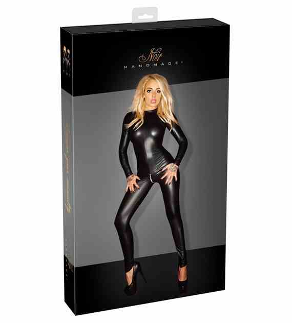STRÓJ WETLOOK JUMPSUIT ZIPS 3XL