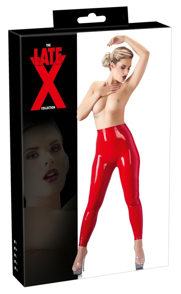 LINGERIE BDSM LATEX LEGGINGS RED M