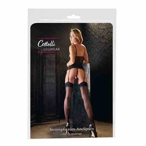 POŃCZOCHY STOCKINGS WITH SEAM BLACK 4