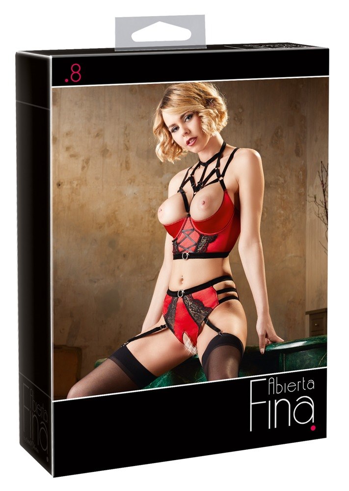 SHELF BRA SET RED 80B/M
