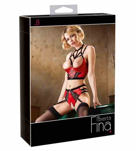 ZESTAW SHELF BRA SET RED 85B/L