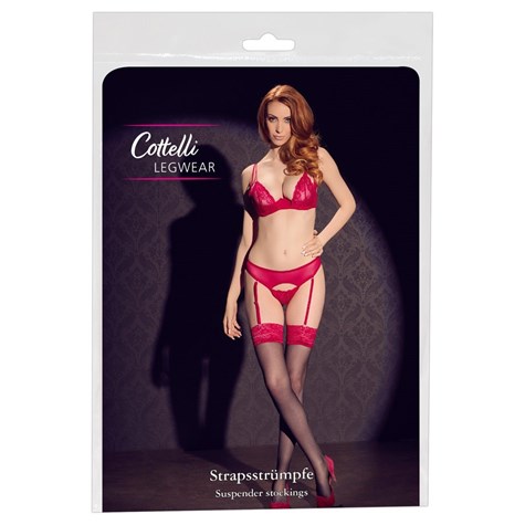 POŃCZOCHY STOCKINGS BLACK/RED 5