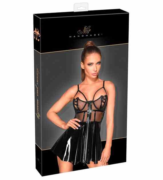 STRÓJ VINYL MINI DRESS S