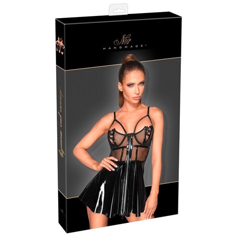 VINYL MINI DRESS L