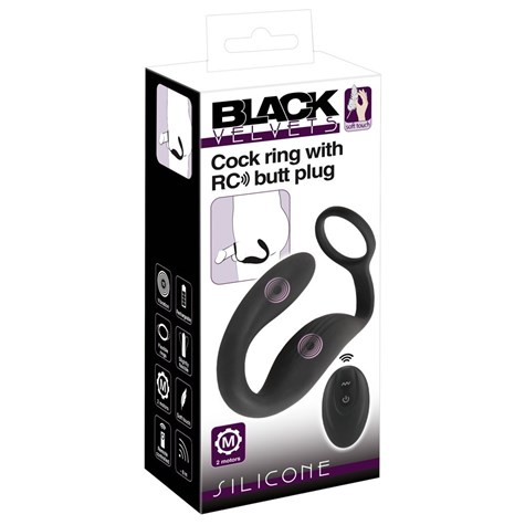 BLACK VELVETS COCK RING W BUTT