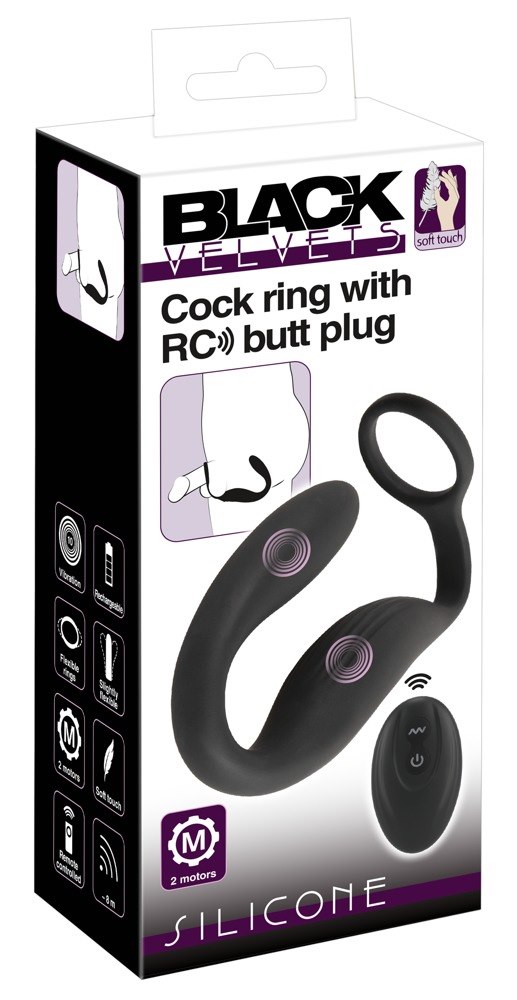 BLACK VELVETS COCK RING W BUTT