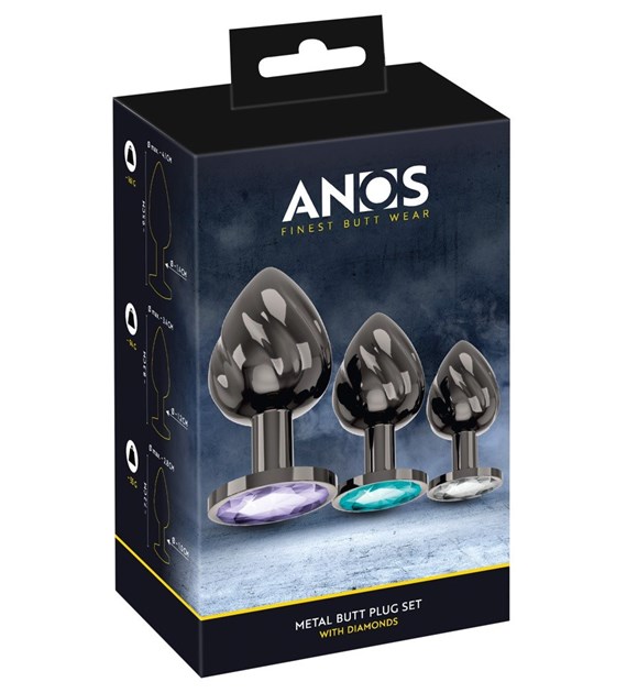 METALOWY ZESTAW KORKÓW ANALNYCH DIAMO