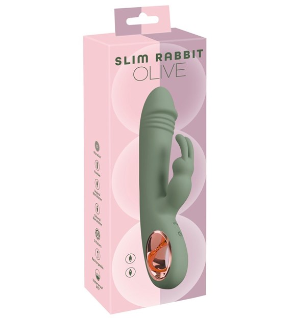 VIBRATOR SLIM RABBIT OLIVE