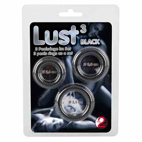 PIERŚCIEŃ LUST 3 COCK RINGS BLACK