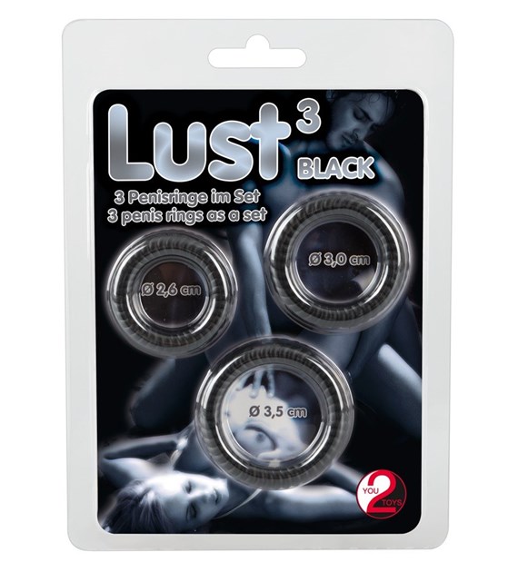 PIERŚCIEŃ LUST 3 COCK RINGS BLACK