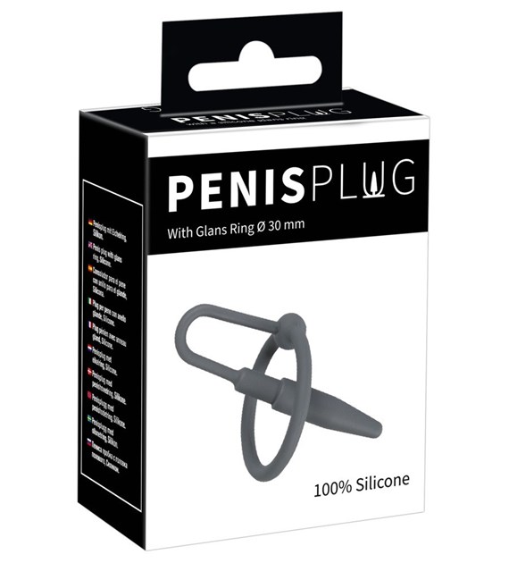 DILATOR PENIS PLUG WITH GLANS RING