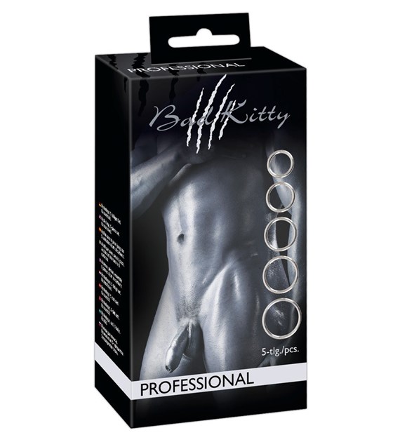 PIERŚCIEŃ BAD KITTY SET OF 5 METAL RINGS