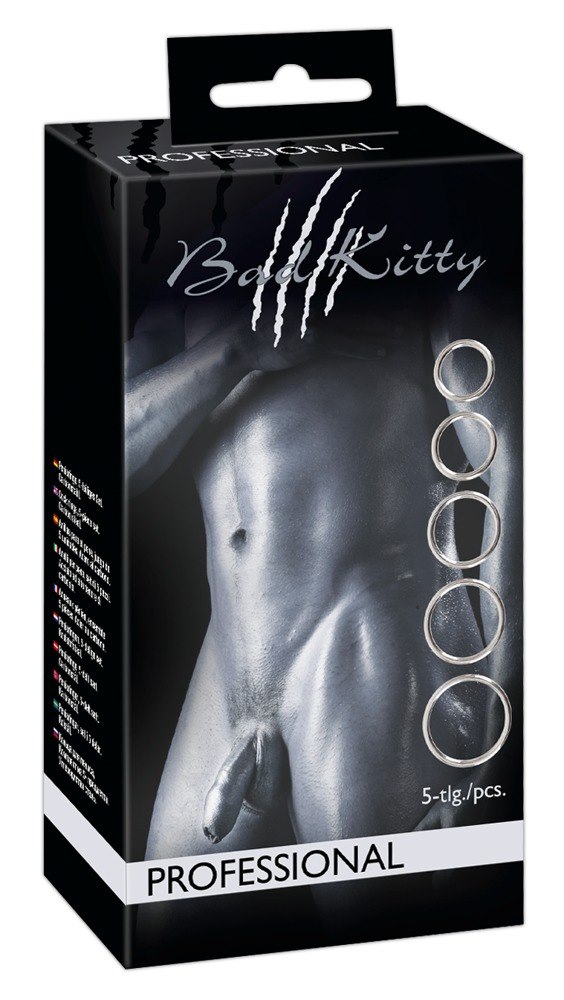 PIERŚCIEŃ BAD KITTY SET OF 5 METAL RINGS