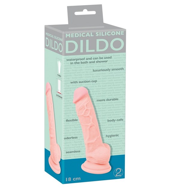 MEDICAL SILICONE DILDO 18 CM