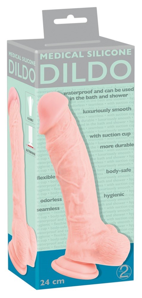 MEDICAL SILICONE DILDO 24 CM