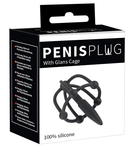 DILATOR PENIS PLUG WITH GLANS CAGE