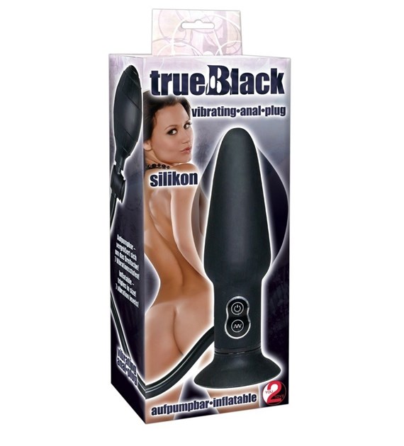 KOREK ANALNY TRUE BLACK VIBRATING BUTT PLUG