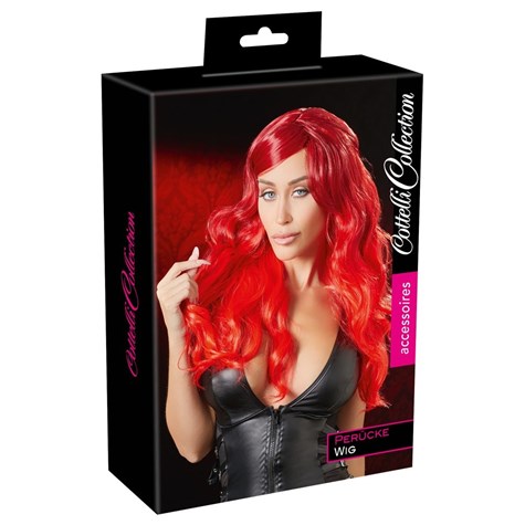 WIG RED WAVY LONG