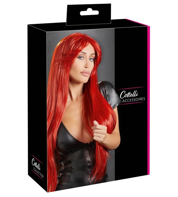 PERUKA LONG STRAIGHT RED WIG