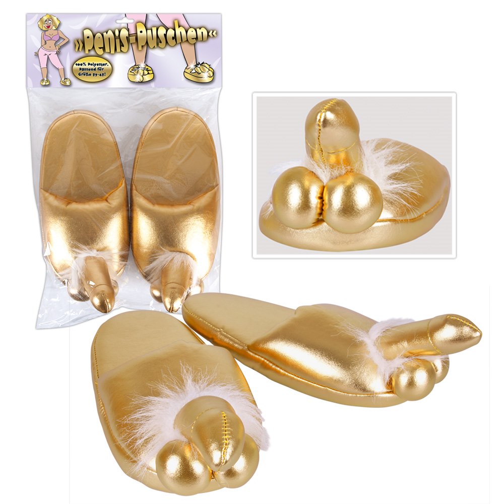 FUN PENIS SLIPPERS GOLD