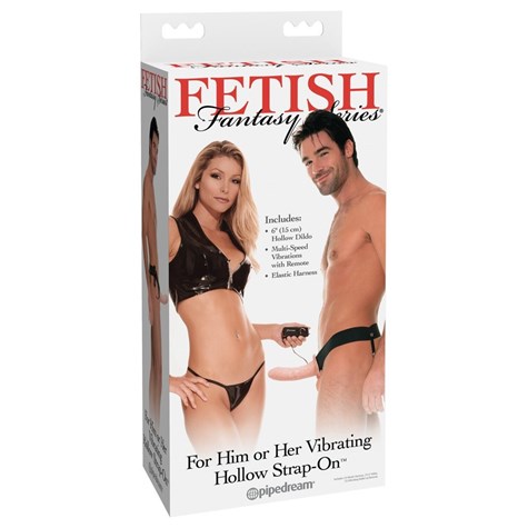 VIBRATING HOLLOW STRAP-ON