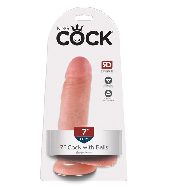 DILDO KING COCK BALLS 7INCH 19.4CM