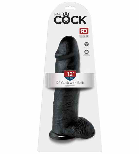 King Cock 12 inch Balls Black