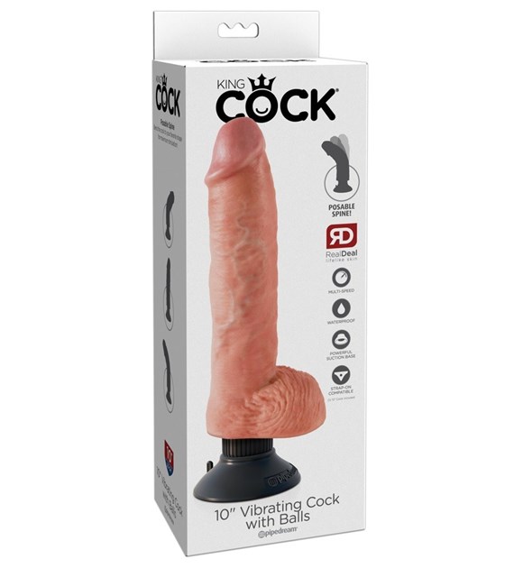 DILDO KING COCK10 INCH VIBR./WITH BA