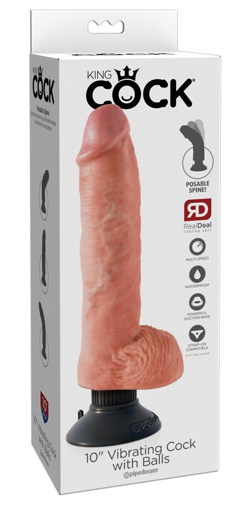 DILDO KING COCK10 INCH VIBR./WITH BA