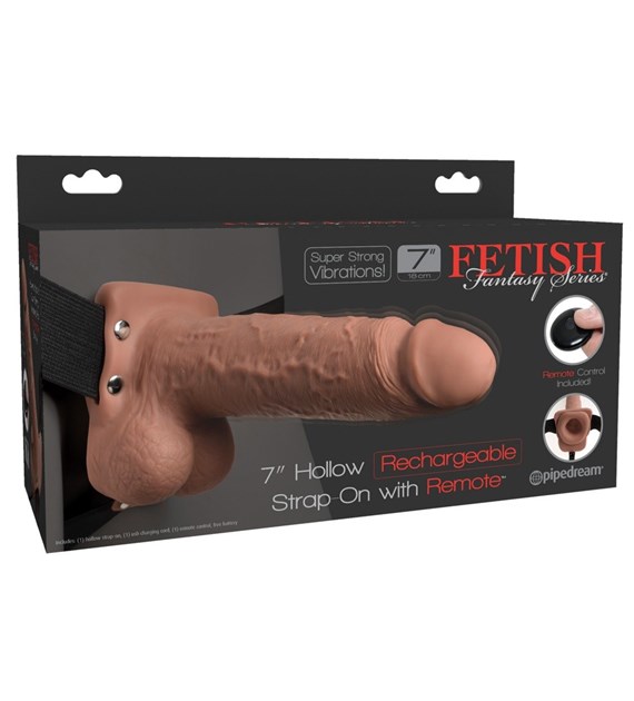 HOLLOW STRAP-ON WITH RECHARGEABLE REMOTE