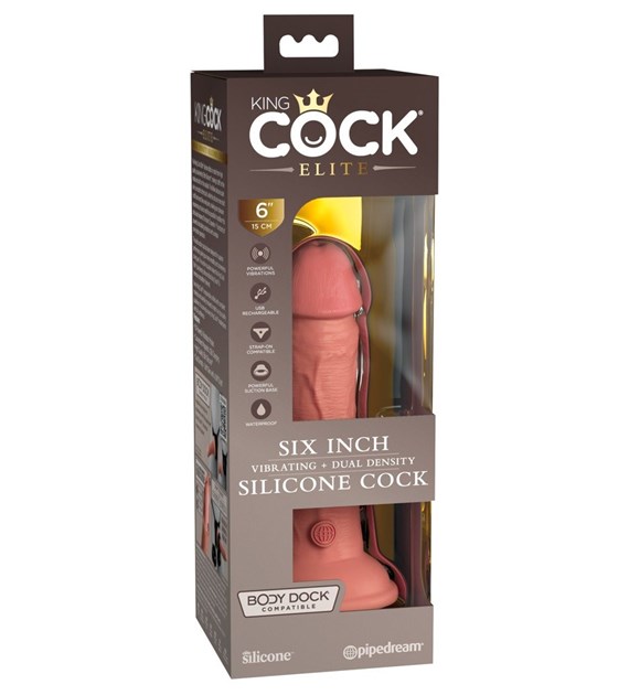 6  VIBRATING + DUAL DENSITY SILICONE COCK