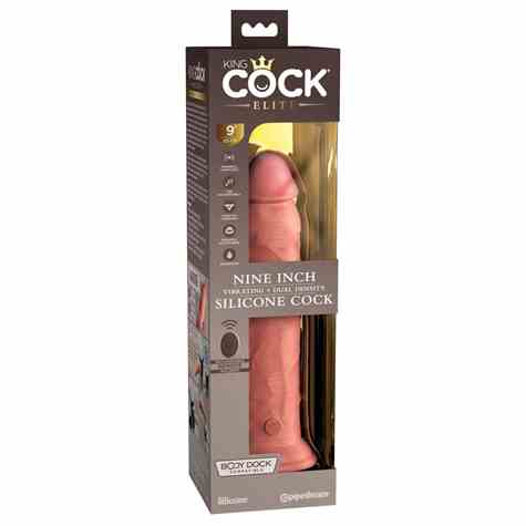 9  VIBRATING + DUAL DENSITY SILICONE COCK WITH REM