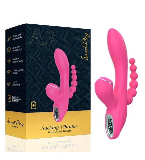 WIBRATOR Z SONDĄ ANALNĄ ORAZ FUNKCJĄ SSANIA EROSPACE SWEET PLAY A3