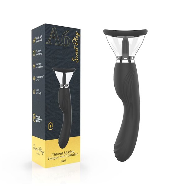 2W1 KLASYCZNY WIBRATOR ORAZ RUCHOMY JĘZYCZEK Z FUNKCJĄ SSANIA EROSPACE SWEET PLAY A6