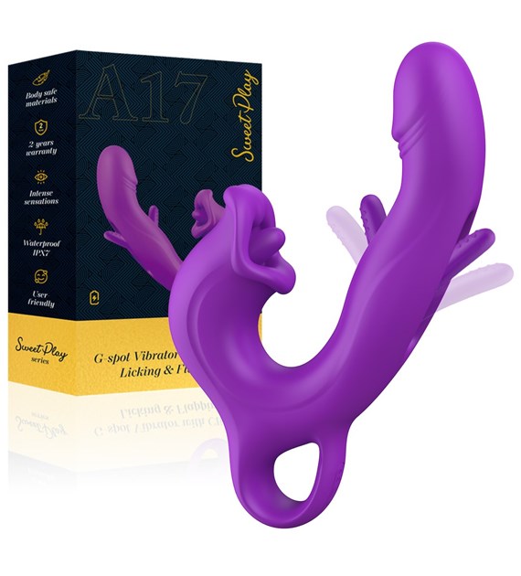 WIBRATOR DO PUNKTU G Z RUCHEM FLAPPING I USTAMI DO STYMULACJI ŁECHTACZKI EROSPACE SWEET PLAY A17