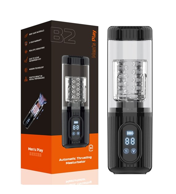 AUTOMATYCZNY MASTURBATOR MĘSKI Z RUCHEM ROTACYJNO - POSUWISYM ORAZ FUNKCJĄ SSANIA EROSPACE MEN’S PLAY B2