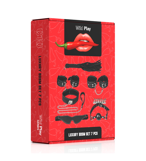 LUKSUSOWY ZESTAW BDSM 7 PRODUKTÓW  EROSPACE WILD PLAY C10