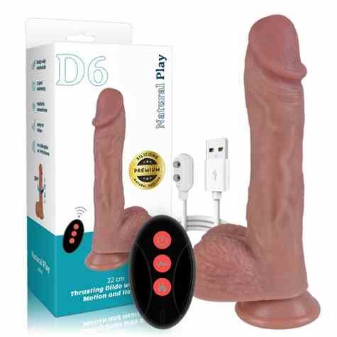 DILDO SILIKONOWE 22 CM Z RUCHEM POSUWISTO – ROTACYJNYM EROSPACE NATURAL PLAY D6