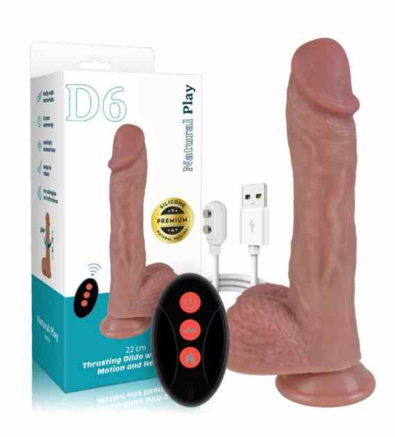 DILDO SILIKONOWE 22 CM Z RUCHEM POSUWISTO – ROTACYJNYM EROSPACE NATURAL PLAY D6